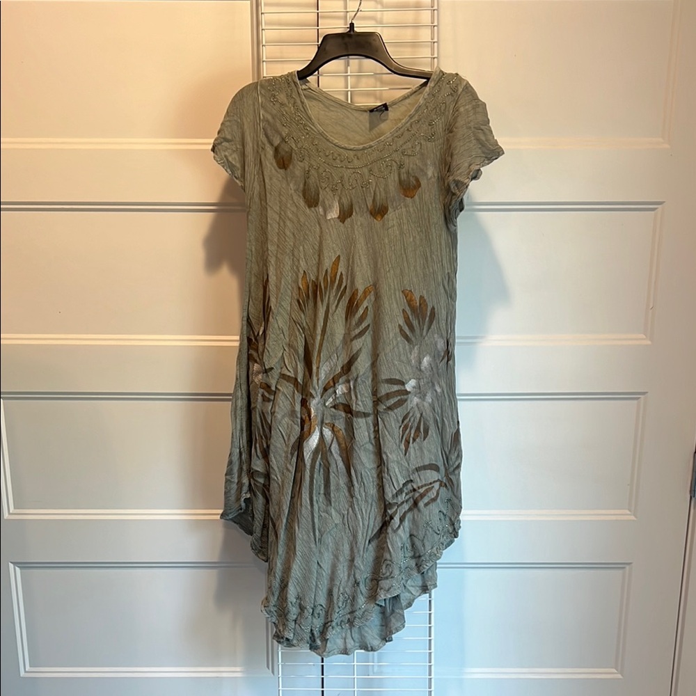 Elegant Green Floral Women's Blouse